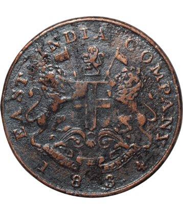 1/2 ANNA (1834) "EAST INDIA COMPANY" BRITISH INDIA EXTREMELY OLD AND RARE COIN