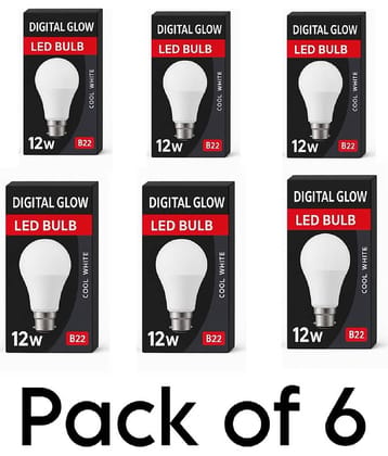 Digital glow 12W Cool Day Light LED Bulb ( Pack of 6 )