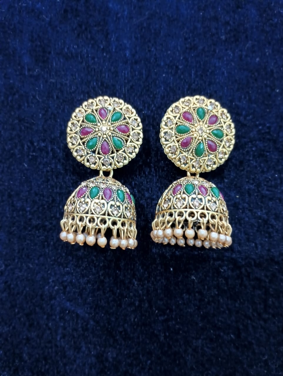 MRS RIGHT ALLOY RED JHUMKA EARRING FOR WOMEN AND GIRLS