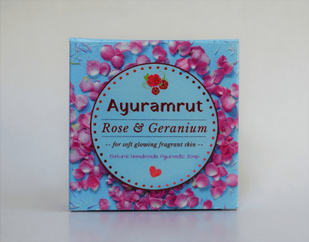 Ayuramrut Rose and Geranium Natural Handmade Ayurvedic Soap
