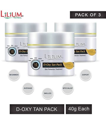 Lilium D-OXY Tan Face Pack for Glowing Skin 40g, Natural Tan Removal Pack Of 3