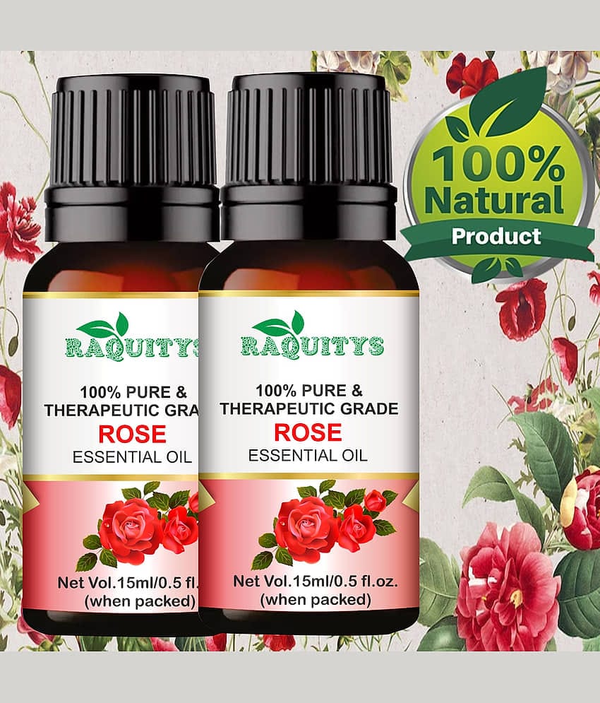 RAQUITYS Rose Oil for Skin, Aroma Therapy, Stress Relief, Diffuser 30ML