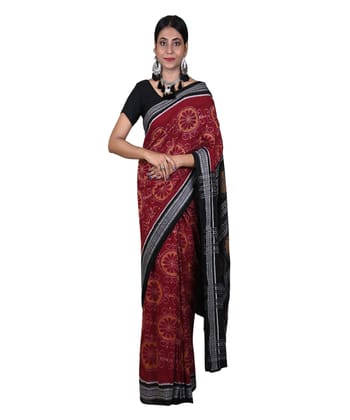 Brown black colour handwoven cotton saree Brown black colour handwoven cotton saree