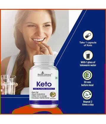 Herbs Library Keto Capules Supports Weight Loss with Garcinia Cambogia 60 Capsules Each (Pack of 2)