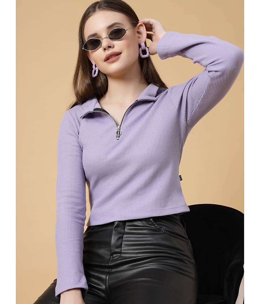 Rigo - Purple Cotton Women's Crop Top ( Pack of 1 )