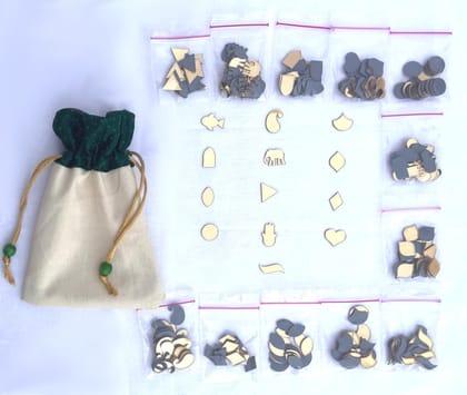 The Brown Box- Unique Shape Golden Mirror Craft kit, Mirror for lippan Art, Mosaic Art, Mandala Art.