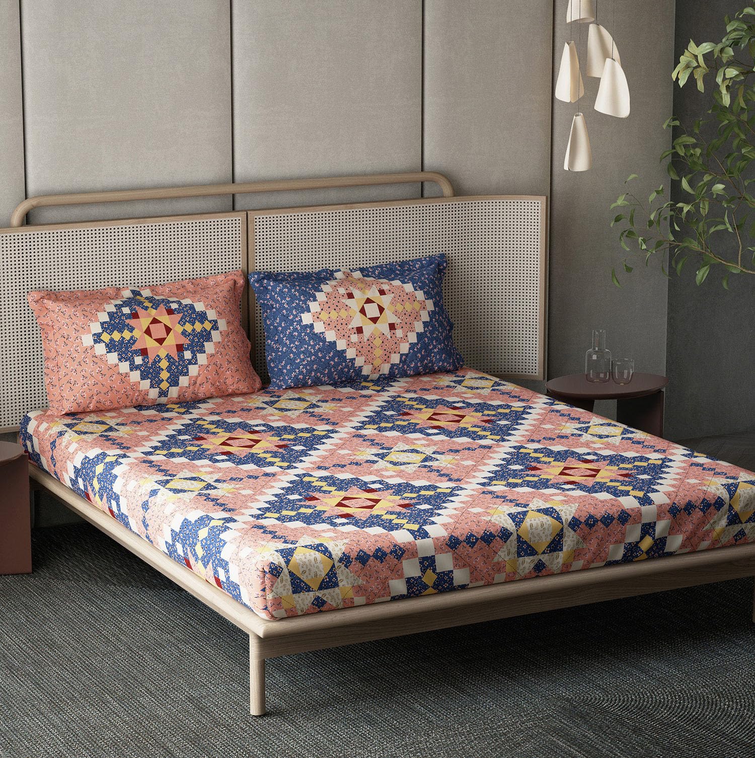 DDECOR - Countryside Collection 100% Cotton Global Ethnic Pattern 136TC Super King Dohar |274 CM X 274 CM|Orange