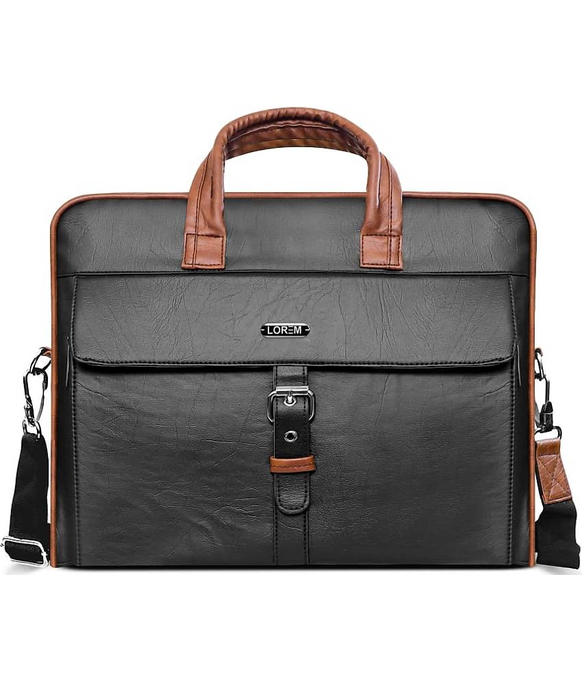 Lorem Black Faux Leather Folio