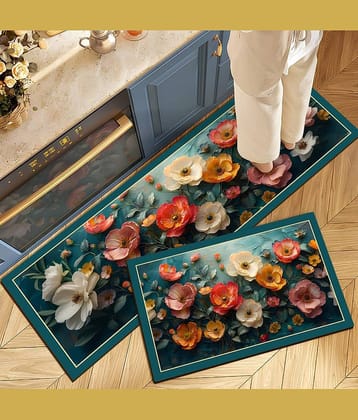 mahek accessories Set of 2 Anti-skid Rubber Door Mat ( 40 X 60 cm ) Assorted