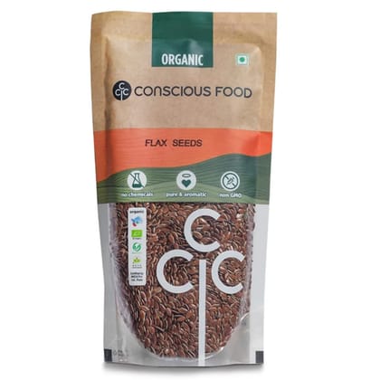 Conscious Food Flax Seeds Whole 200g Organic Pack of 2
