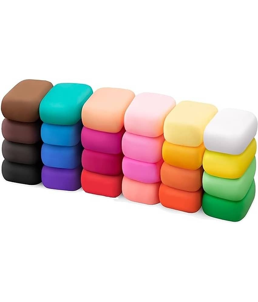 Freedy (Pack of 12) Air Dry Clay, Colorful Children Soft Clay, Creative Art Crafts, Gifts for Kids-Multi Color. Non-Toxic Modeling Magic Fluffy Foam Bouncing Clay Putty Kit for Kids with Tools