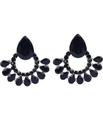 PUJVI - Black Danglers Earrings ( Pack of 1 )