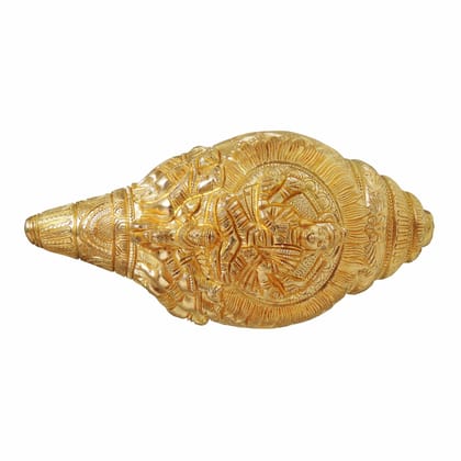 Brass Showpiece Shankh Statue, Height : 5 Inch (BSMAS873 A)