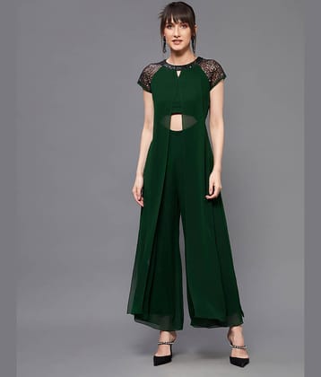 Miss Chase - Turquoise Georgette Regular Fit Women's Jumpsuit ( Pack of 1 )