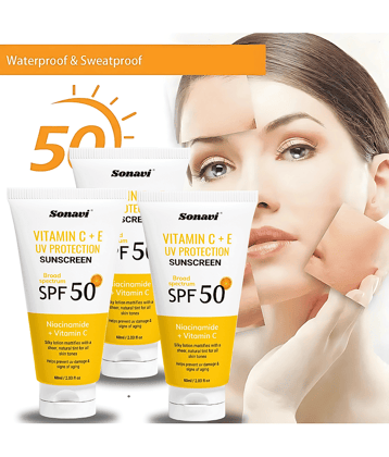 Sonavi SPF 50 Sunscreen Cream For All Skin Type ( Pack of 3 )