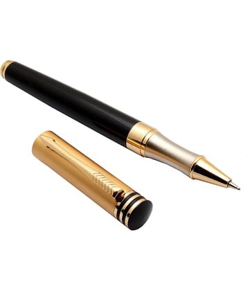 Srpc Jolly Golden & Black Metal Body Ballpoint Pen With Arrow Clip & Blue Refill