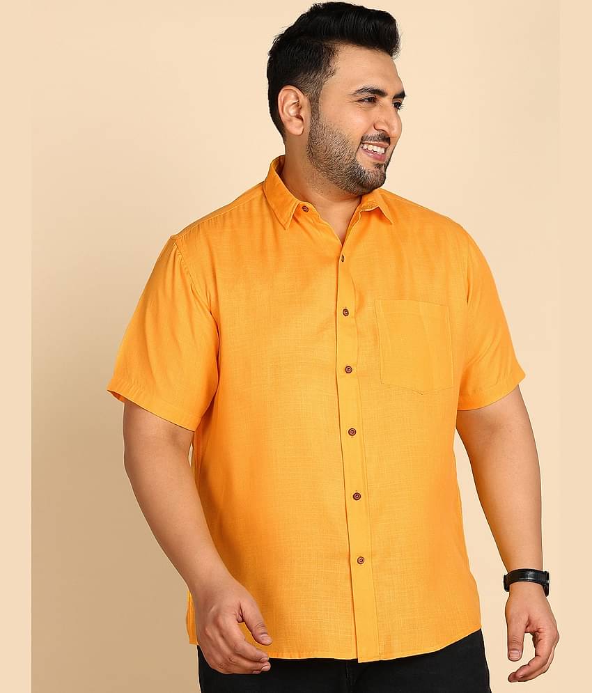 PRINTCULTR Cotton Blend Regular Fit Solids Half Sleeves Men's Casual Shirt - Yellow ( Pack of 1 )