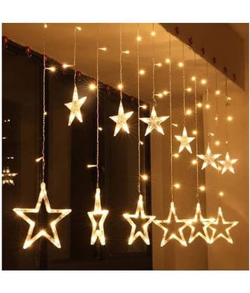 TANZILIGHT Star Led Light 12 Stars String Lights Yellow