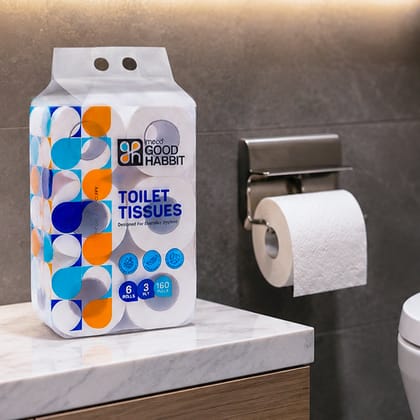 Imeco India Good Habbit Toilet Tissues (3 Ply, 160 Pulls, Pack of 6) | Extra Soft & Absorbent | Daily Hygiene Imeco India Good Habbit Toilet Tissues (3 Ply, 160 Pulls, Pack of 6) | Extra Soft & Absorbent | Daily Hygiene