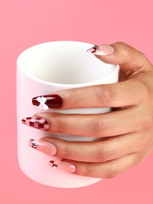 The Racer-Bow Press-On Nails - Chocolate Brown-Nails