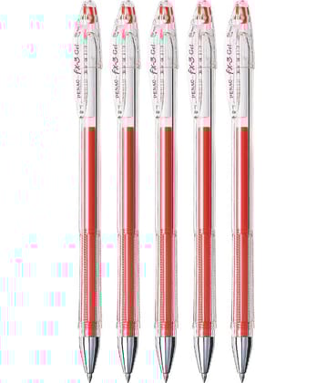 Penac FX-3 Gel Ball 0.7 mm Red ink Pen (Pack of 5)
