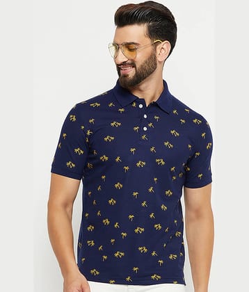 Emerald - Navy Cotton Blend Regular Fit Men's Polo T Shirt ( Pack of 1 )