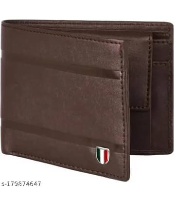 HABIBI PU Solid Men's Two Fold Wallet With 3 Slots For Card ( Brown , Pack of 1 )
