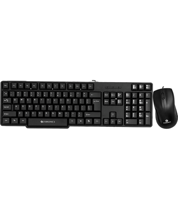 Zebronics Black USB Wired Keyboard Mouse Combo