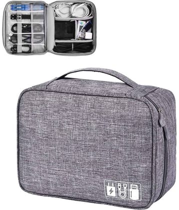 House Of Quirk Grey Electronics Accessories Organizer Bag