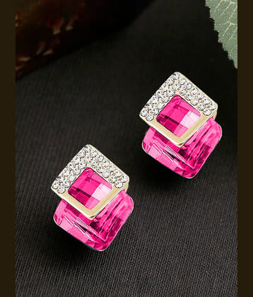 YOUBELLA Pink Danglers Earrings ( Pack of 1 )