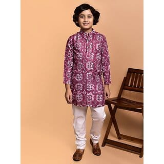PrintCultr Boys Festive & Party Kurta and Pyjama Set (Pink) PrintCultr Boys Festive & Party Kurta and Pyjama Set (Pink)