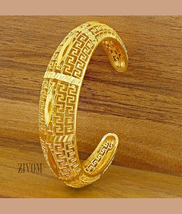 ZIVOM® Stylish Filigree Just Like 18K Gold Cuff Kada Bangle Bracelet For Women Girls