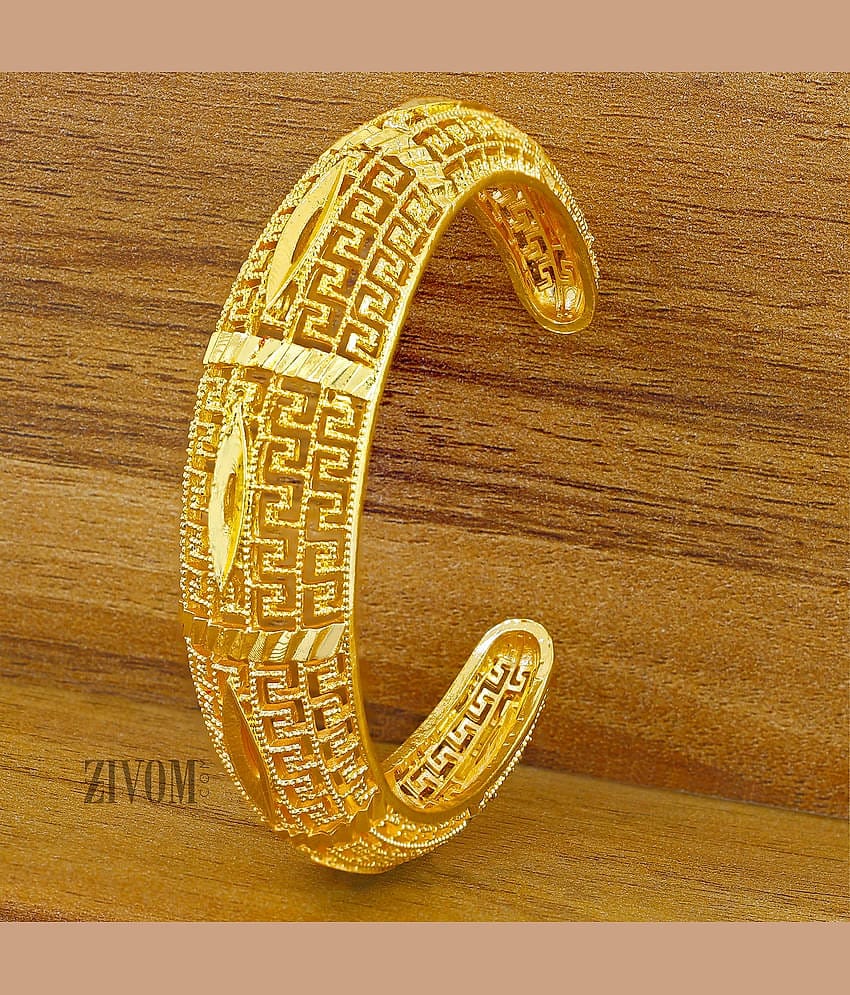ZIVOM® Stylish Filigree Just Like 18K Gold Cuff Kada Bangle Bracelet For Women Girls