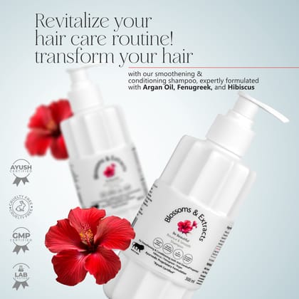 Blossoms & Extracts Be Beautiful Bouce & Smooth With Hibscus, Fenugreek, Argan Shampoo