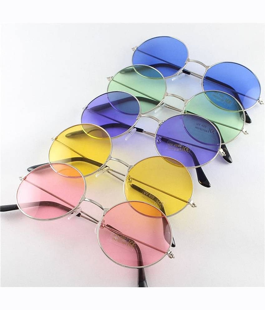 Elligator Silver Round Sunglasses ( Pack of 5 )