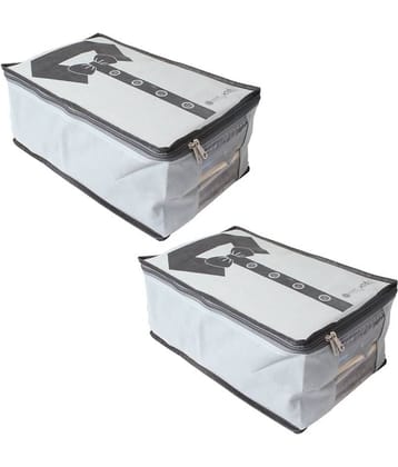 PrettyKrafts Non Woven Shirt Cover | Shirt Organiser (Set of 2) - Greyblack