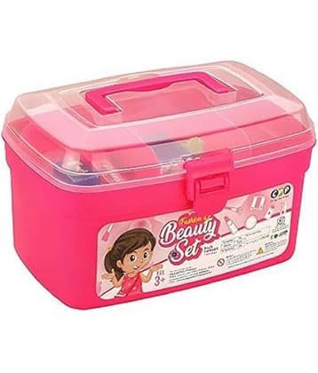 RAINBOW RIDERS Little Makeup  Beauty Case ,Kids Beauty Set Toy, Pretend Play Make Up Case and Cosmetic Set, Girls Pretend Play Hair Styling Set Including Hair Dryer Comb Mirror kit Educational Toy for Kids Boys Girls Age 3+ Years(Plastic, Multicolour)