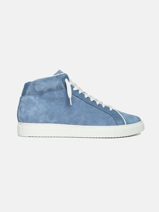 ZH II - SKY - Blue Mid-Top Suede Sneakers-6
