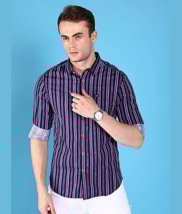 The Indian Garage Co Slim Fit Vertical Stripes Cotton Casual Shirt - None