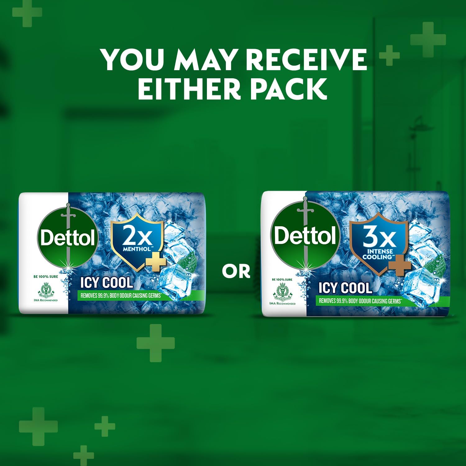 Dettol Icy Cool Bathing Soap Bar With 3x intense cooling (400gm), 100gm - Pack of 4 Dettol Icy Cool Bathing Soap Bar With 3x intense cooling (400gm), 100gm - Pack of 4 - Blue / 100 g (Pack of 4)