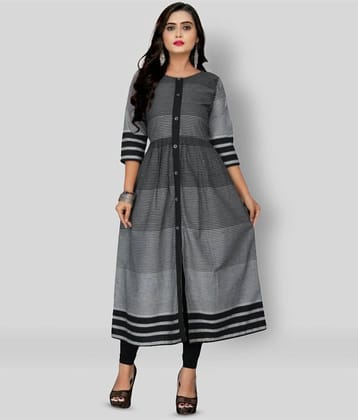 Rangrasiya - Black Cotton Women's Front Slit Kurti ( Pack of 1 )