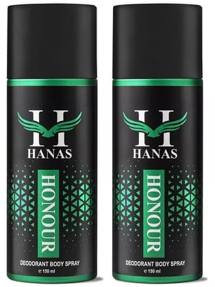 HANAS Honour Deodorant Spray for Men 300 ml ( Pack of 2 )