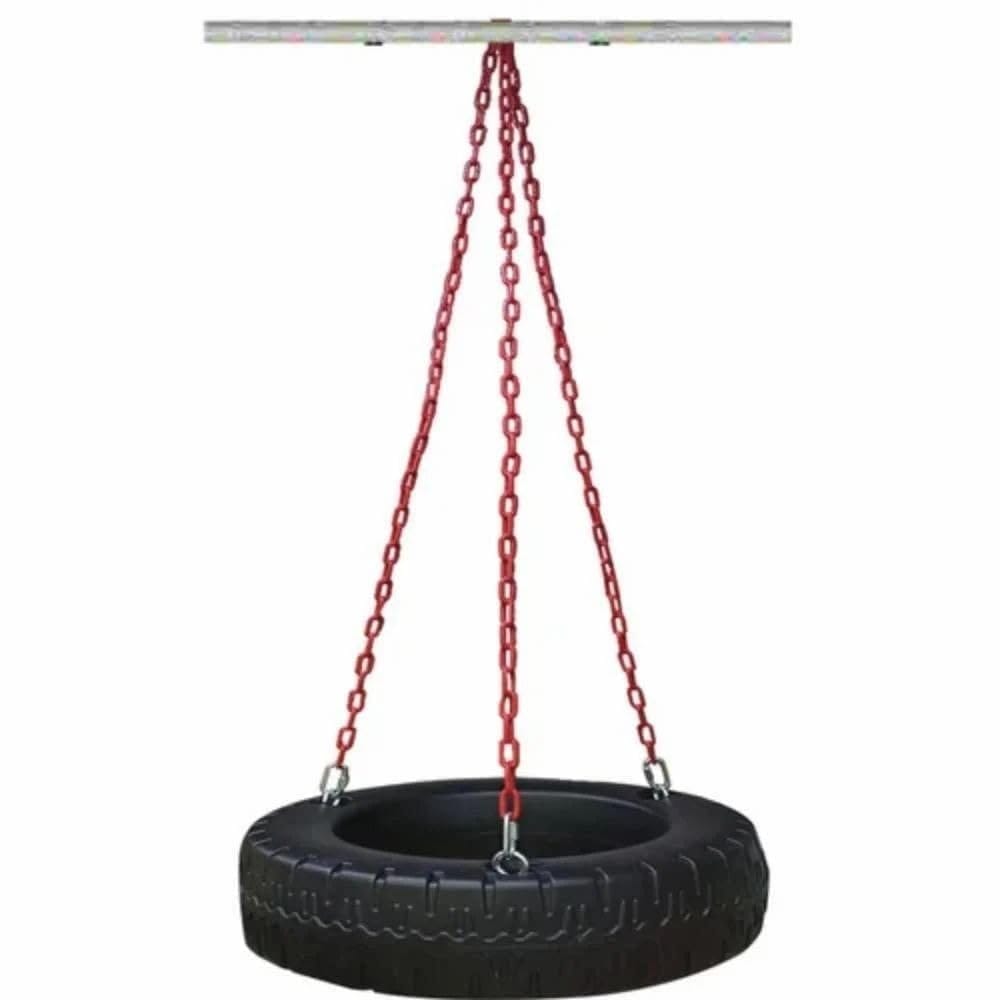 Reznor Heavy-Duty Tire Swing Seat for Kids/Adult Outdoor Park Garden Tree Backyard with 60inch Plastic Coated 3 Chain -Black (pack of 2)