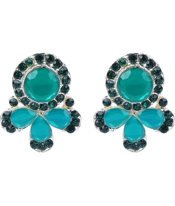 Sunhari Jewels - Green Stud Earrings ( Pack of 1 )