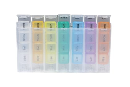 Aktive Life 7 Days Weekly pill Case Medicine Tablet Dispenser Organizer Pill Box Splitters Pill Storage Organizer Container