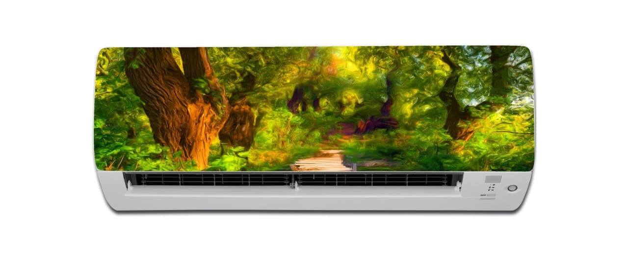 DreamKraft Abstract Design Nature Colorful Decorative AC Sticker (Multicolor PVC Vinyl, 30cm X 91cm)
