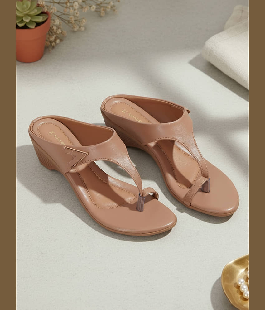 KHADIM Beige Women's Slip On Heels
