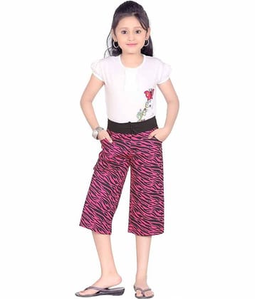 Sini Mini Pack of 1 Girls Cotton Capris ( Pink )