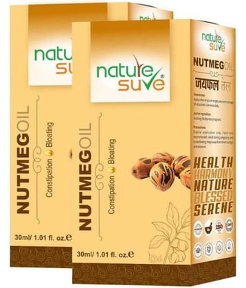 Nature Sure Nutmeg Jaiphal Oil for Bloating & Constipation in Men & Women - 2 Packs (30ml Each)