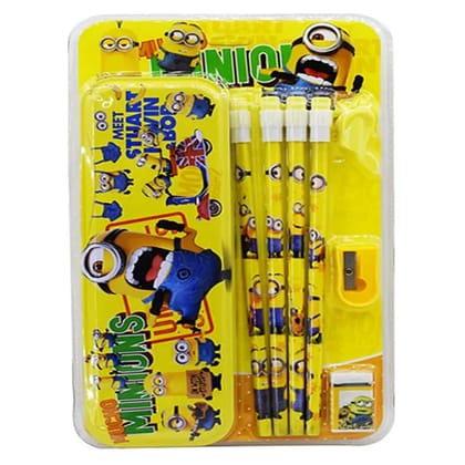 Nanha Bazaar 8in-1 Minions Stationery Set for Kids - Yellow